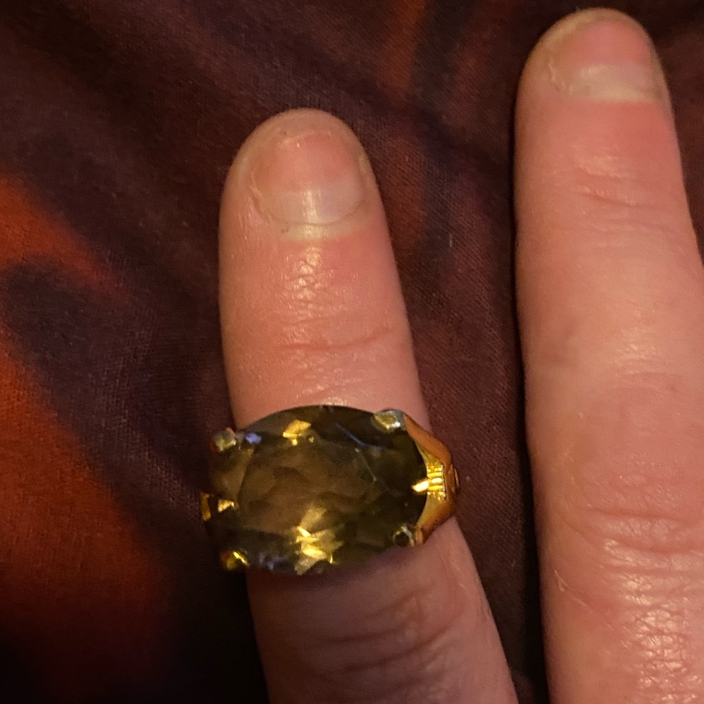 Vintage 14K Gold Smoky Quartz Cocktail Ring